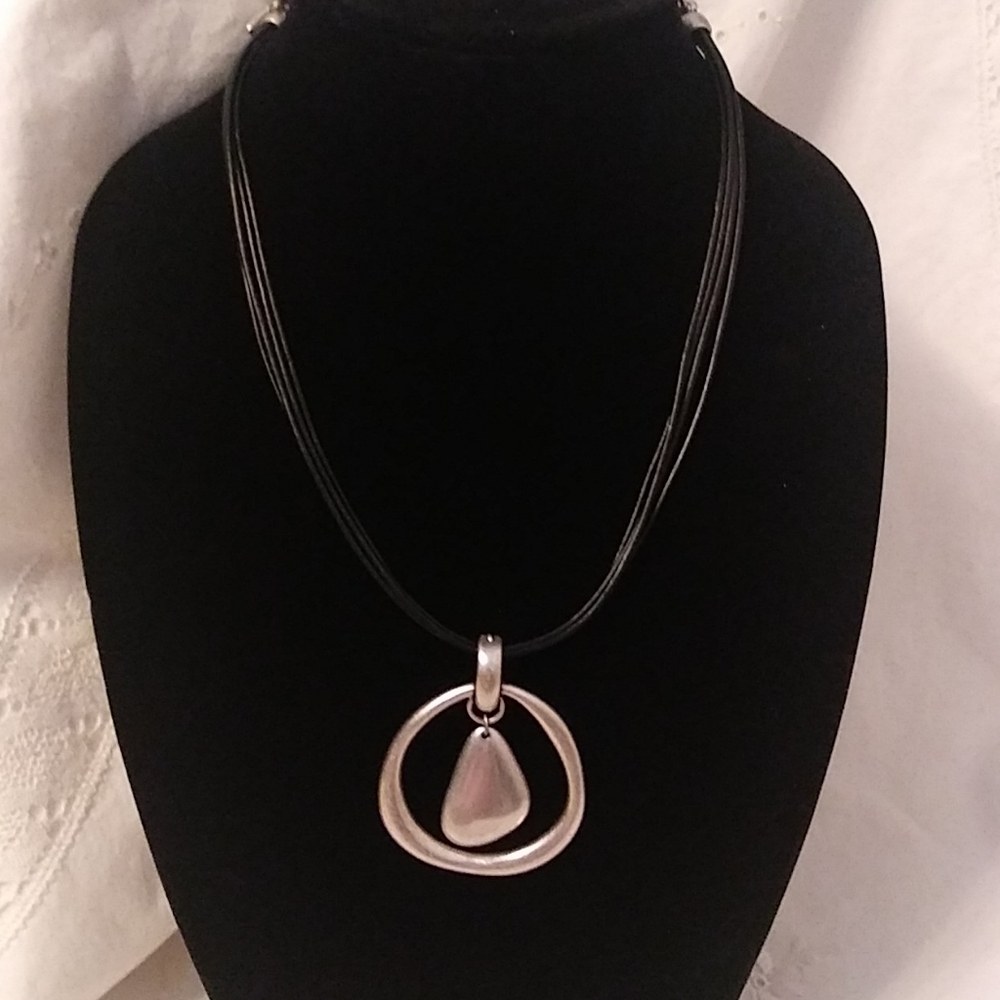 Silver Pendant Multi Cord Necklace Premier Design